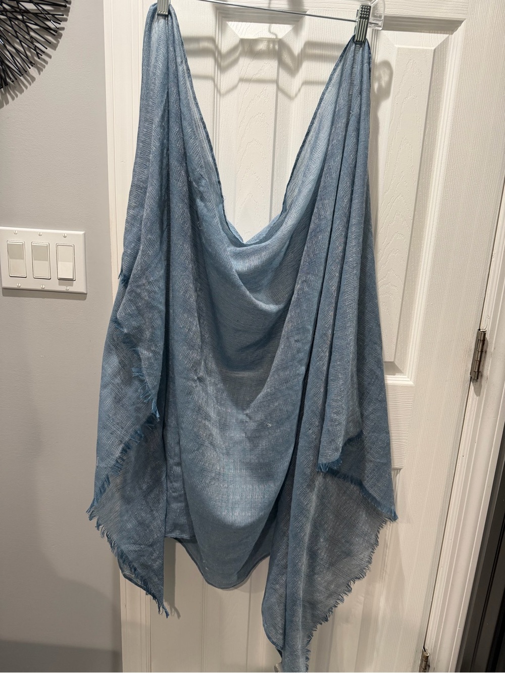 Light Blue Soft Woven Throw - Unbranded
